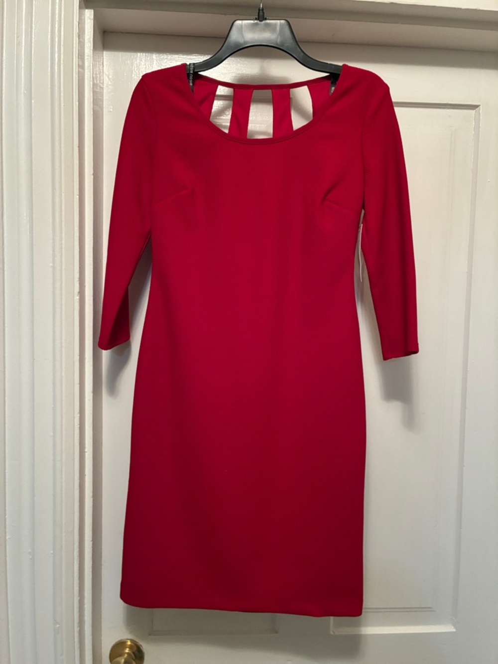 Bisou Bisou Red Long-Sleeve Sheath Dress